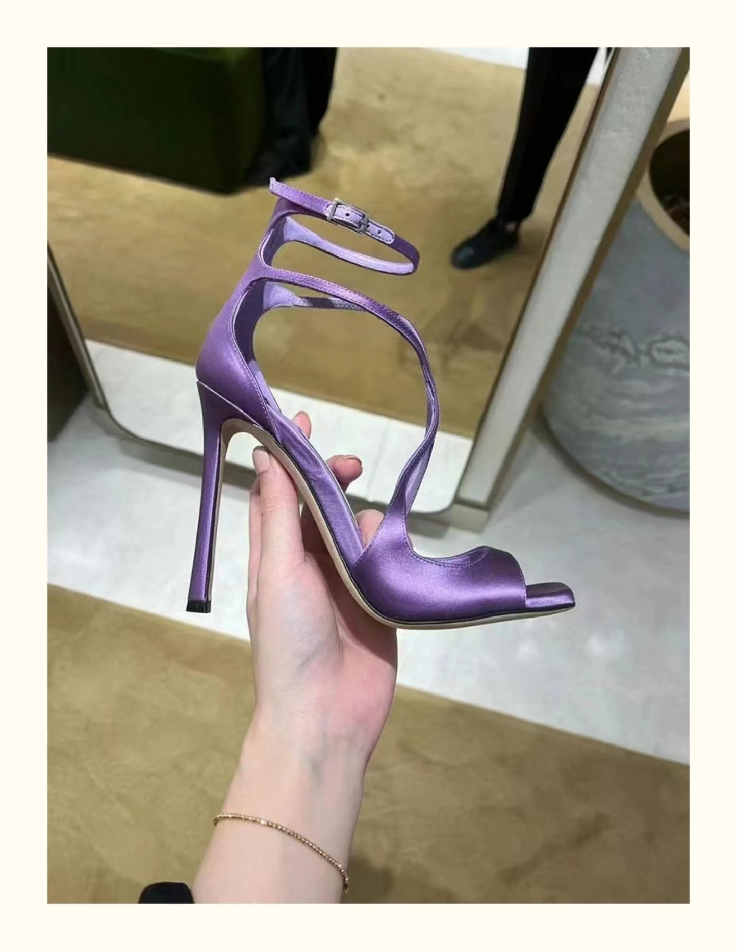 2025 European and American Women's New Square Toe Sandals Summer Nude Patent Leather Stiletto Sexy High Heels