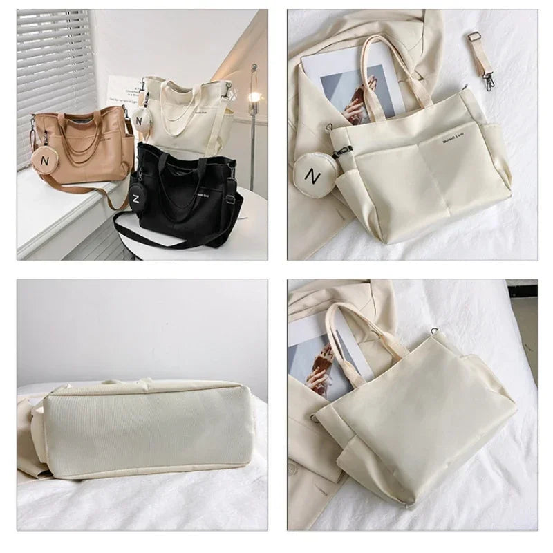 Korean version large capacity crossbody bag, versatile for male and female college students, travel shoulder bag, commuting bag
