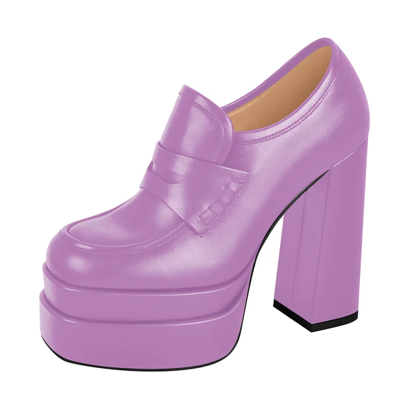 Richealnana  Women Pumps Red Matte Double Platform Punk Fashion Shoes