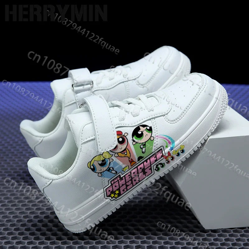 2026 Boys Girls Powerpuff Girls Cartoon 3D Print Parent Child Shoes Woman Simple Four Season Casual Sneaker Size 28-40