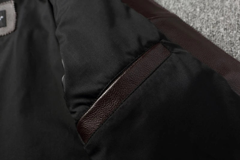 Black Brown Casual Mens Jackets Real Cowhide Genuine Leather Jacket Men Coats Autumn Chamarras De Cuero Para Hombre