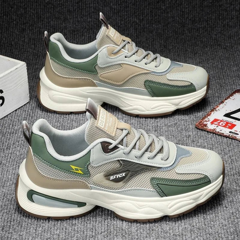 Fashion Men's Shoes Non Slip Platform Shoes Lace Up Mesh Outdoor Man Running Shoes High Quality Breathable Men Sneakers New 2025