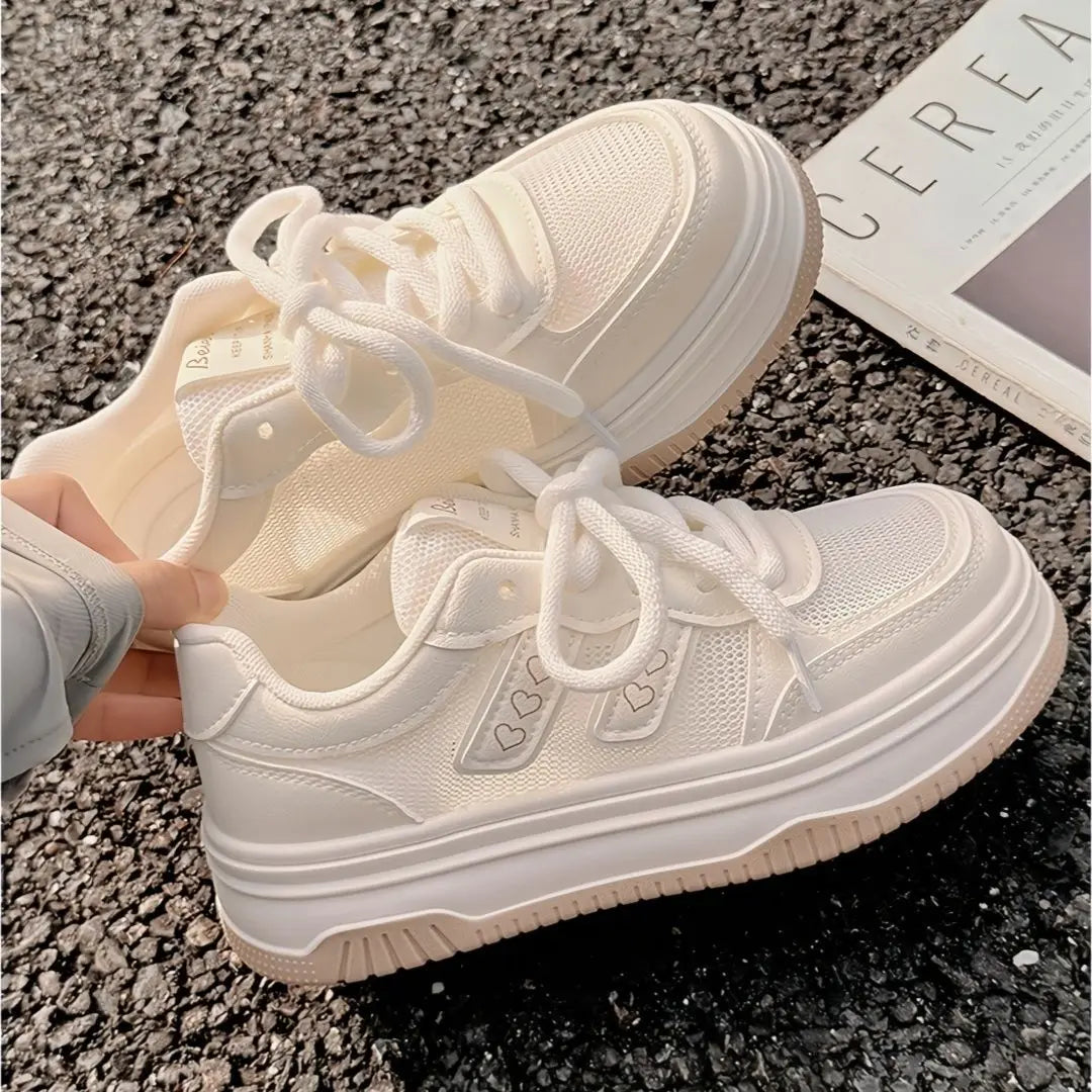 2025 New Summer Women's Fashion Sneakers Small White Casual Breathable Mesh Rubber Surface Vulcanized Shoes Zapatos De Mujer