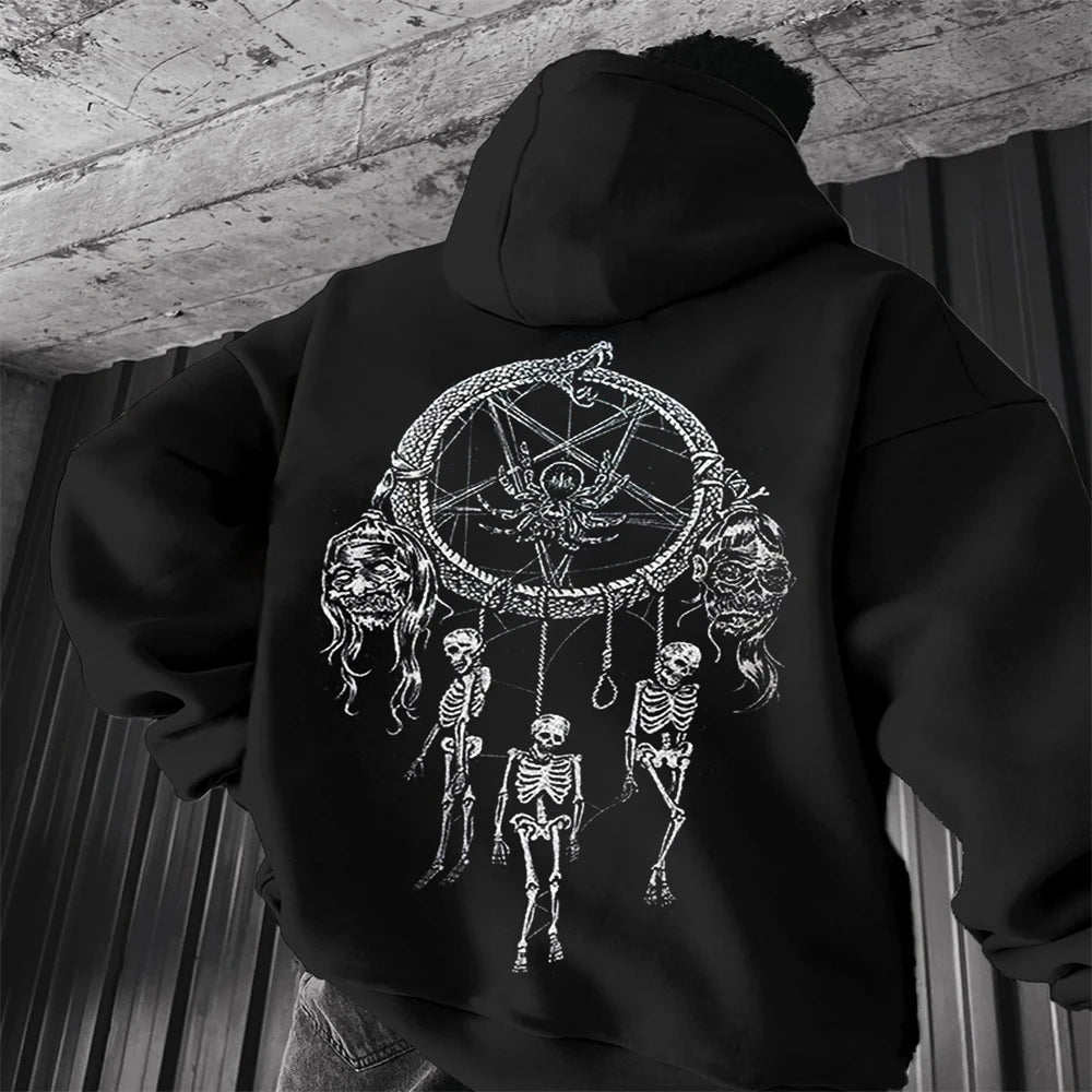 2024 Summer Men's Neck Hoodie 3D Compass Printed Sweatshirt Simple Fashion Male Clothing Loose Oversized for Men New