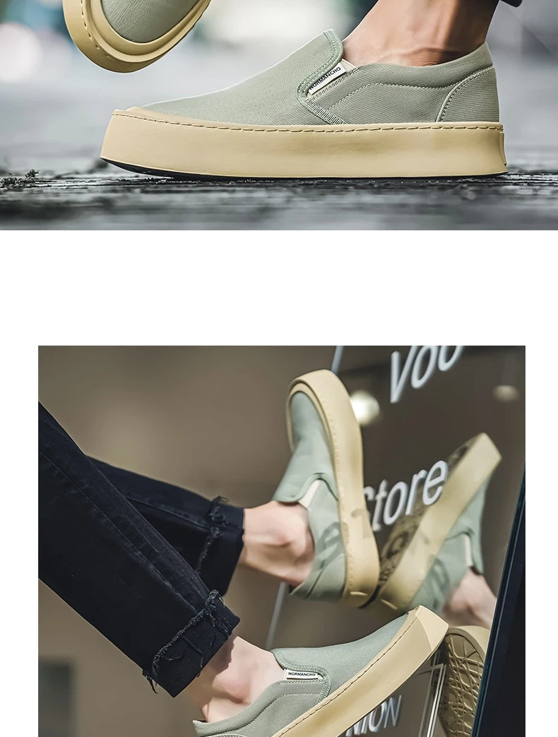 New Arrival Low Price Mens Breathable High Quality Casual Shoes Solid Color Canvas Casual Shoes Slip On Men Fashion Flats Loafer