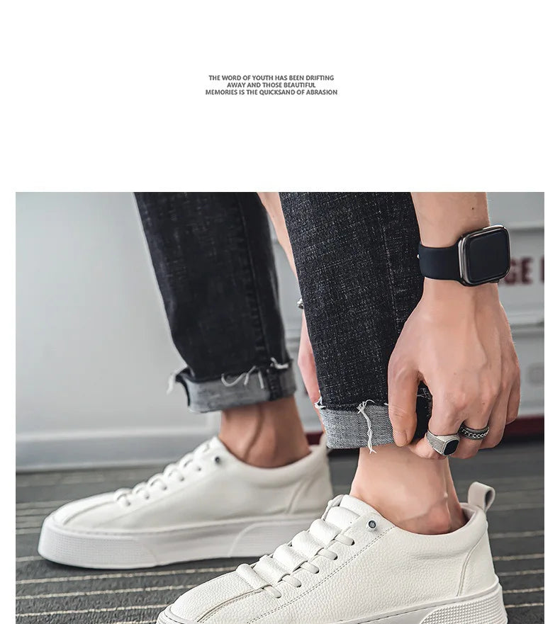 White Sneakers for Men  Fashion Casual Lace Up Round Toe Flat mens Running Sport Shoes Zapatillas Deportivas Hombre 2024