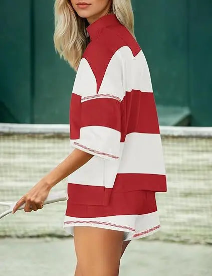 Casual 2 Piece Set Outfit For Women Summer Fashion Comfort Sports Cropped T Shirts Tops And Shorts Commuting Sports Shorts Sets