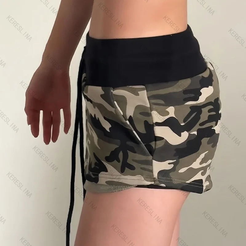 American Gothic Retro Street Style Slim Fit Camouflage Mini Skirt Summer Sexy Spicy Girls Aesthetic Female Versatile Mini Skirt