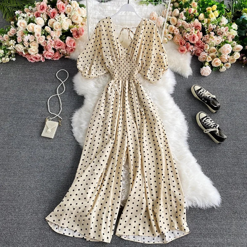 V Neck Sexy Dolman Sleeves Waist Slim Floral Print Jumpsuit Women Wide Leg Trousers Jumpsuit