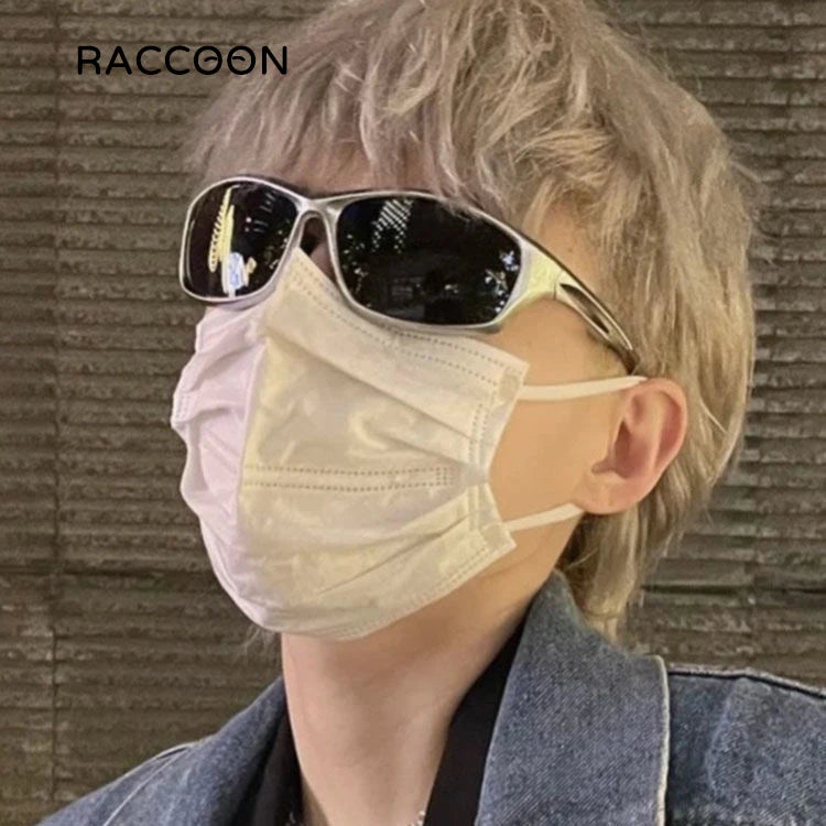 Cyber Y2K Futuristic Sunglasses Men Women Fashion Punk Sports Sun Glasses Steampunk Polarized Cycling Eyewear 2000S Aesthetic