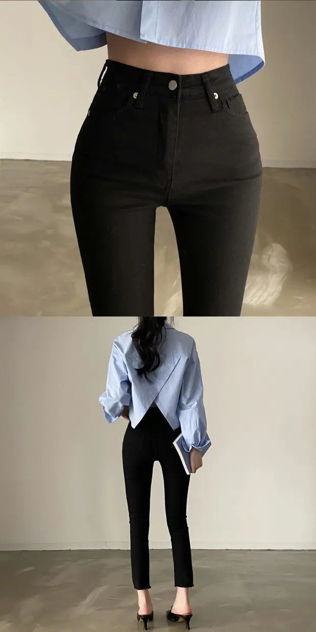 Zadily White Casual Long Sleeve Crop Top Blouse Korea Style Women Spring 2023