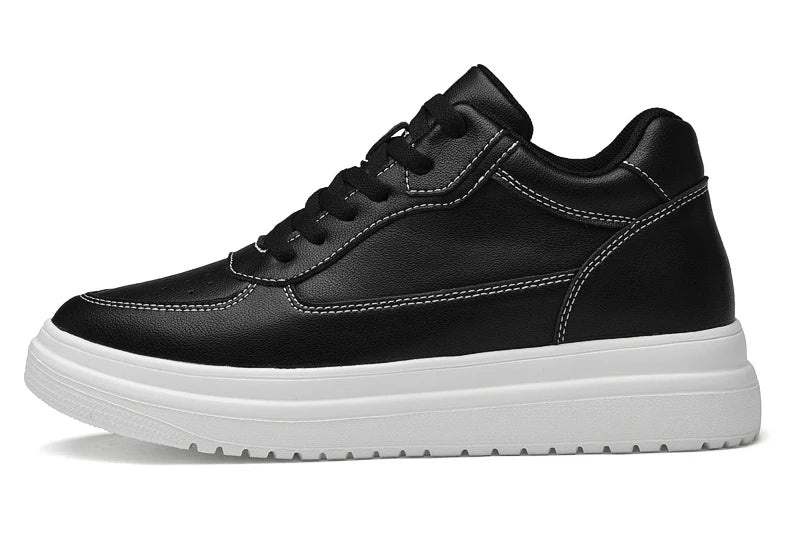 6 8 10cm Height Increasing Men Shoes High Quality Casual Leather Shoes Lace Up Platform Vulcanized Shoes Luxury Sneakers for Men