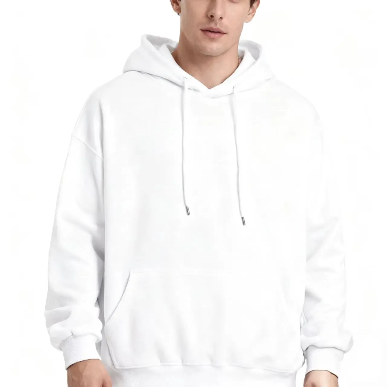 2026 Men's wide Hood Sweatshirt European and American men's and men Sweatshirt Solid Harajuku Long Sleeve Female Loose male Coat BAZAARHUBO