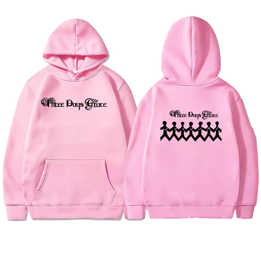 2025 New In Three Days of Grace Album Hoodie  Double Sided Fleece Autumn Winter Pullover Men Women Long sleeve Sweatshirt Unisex