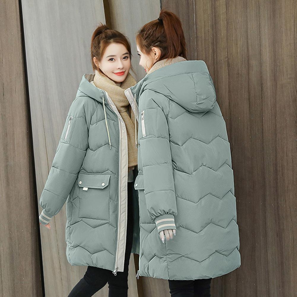Women Long Hooded Down Cotton Coat Winter Thick Warm Parka Jacket
