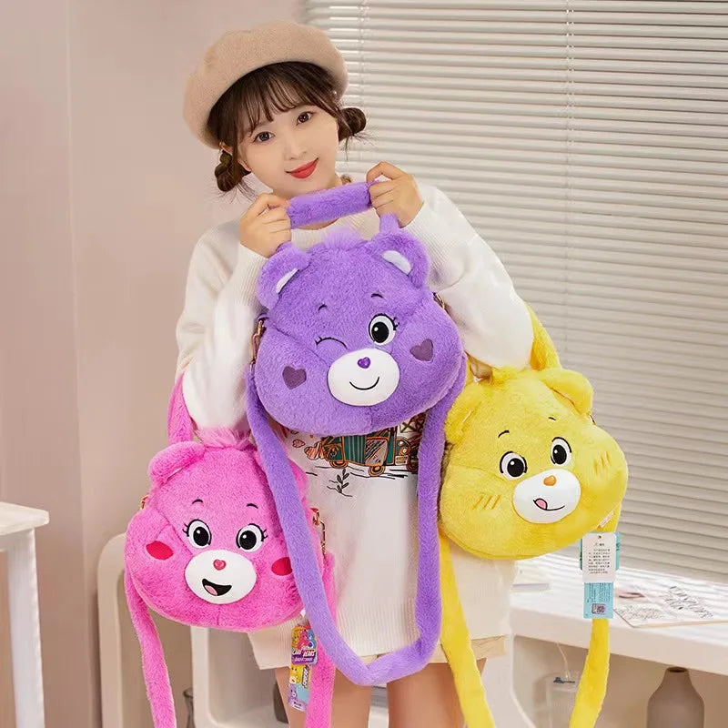 Care Bears Plush Backpack Kawaii Fashion Plushie Doll Fur Bag Girl's Bag Children's Bag Shoulder Bag Knapsack Bags Gifts
