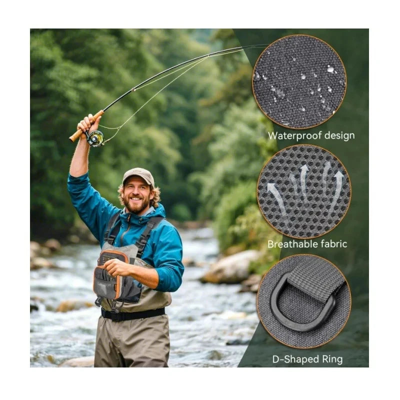 Fly Fishing Bag For Men and Women Fishing Chest Pack Fishing Tackle Boxes Storage Bags Outdoor Ultra Light Vest Fanny Packs