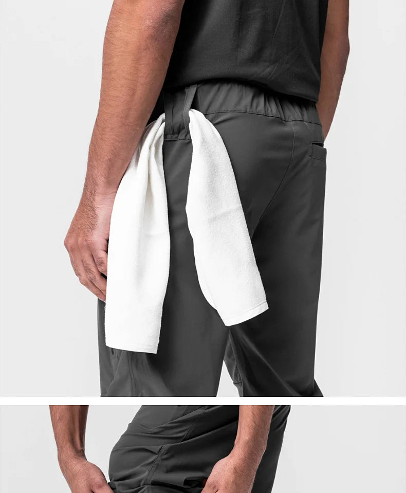 Mens Summer Quick Dry Streetwear Trousers Man Running Joggers Pants Sweatpants Bodybuilding Sports Compression Trackpants