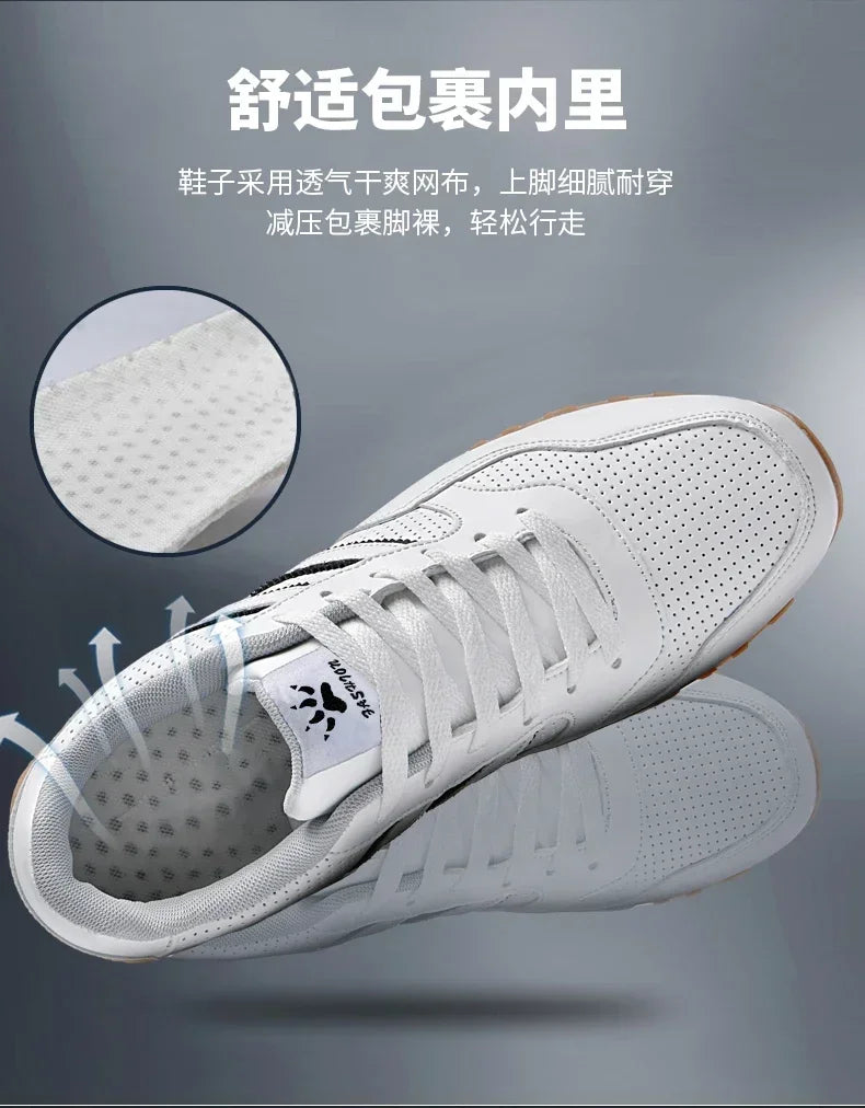 2024 Men Classical Running Shoes Lightweight Leather Outdoor Casual Sneakers Men Comfortable Sport Breathable Flat Jogging Shoes