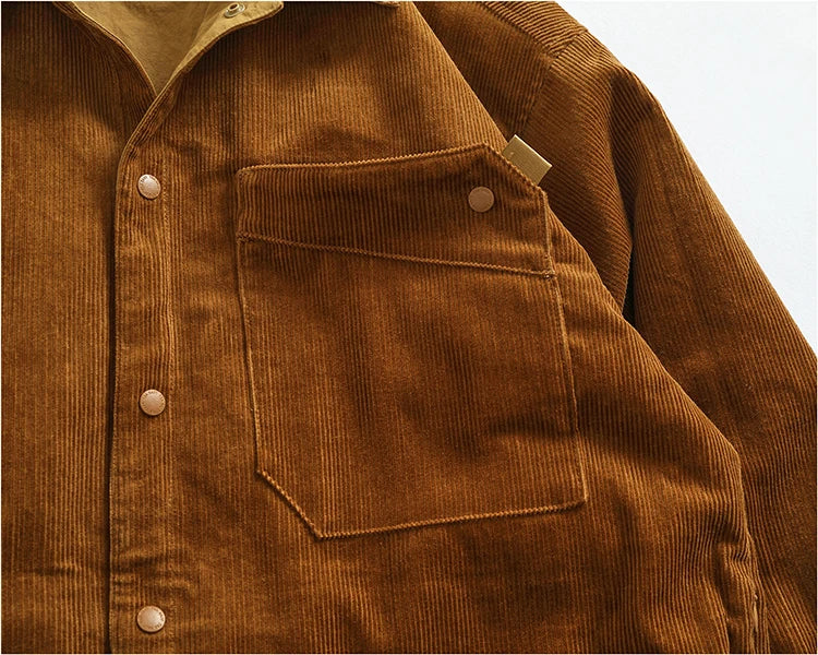 Reversible A+B fabric outdoor functional cargo jacket men's loose pocket lapel retro American casual jacket