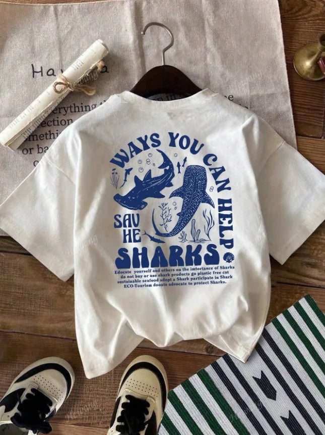 WAYS YOU CAN HELP Letter Pattern Round Neck Women T-shirt Short Sleeve Fashion Print Short Sleeve Shirt Female T-shirt