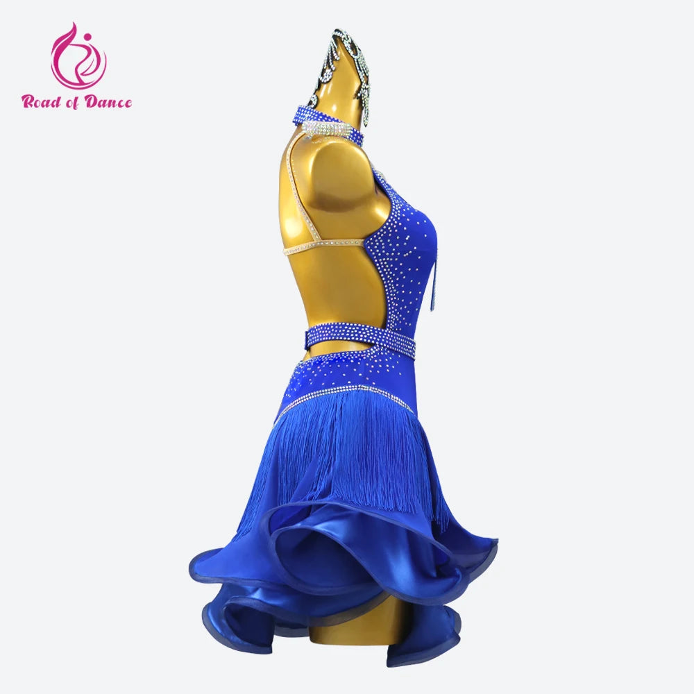 Women's Dress Latin Dance Suit Girls Ballroom Stage Costume Female Clothes 2026 Sexy Elegant Evening Short Skirt Girls Prom Wear