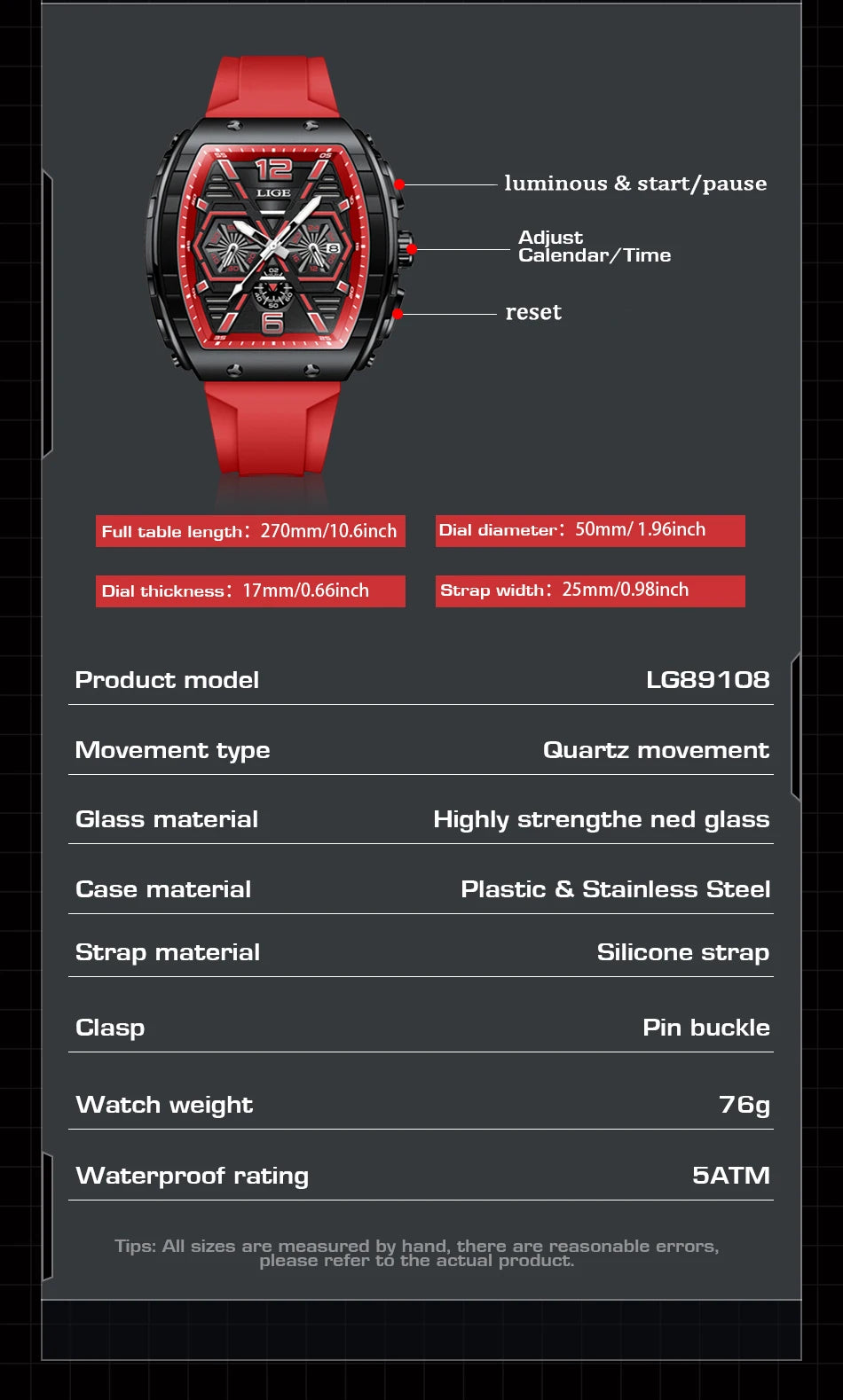 LIGE Top Brand Classic Men's Watches Roman Scale Dial Luxury Wrist Watch for Man Original Quartz Waterproof Luminous Male reloj