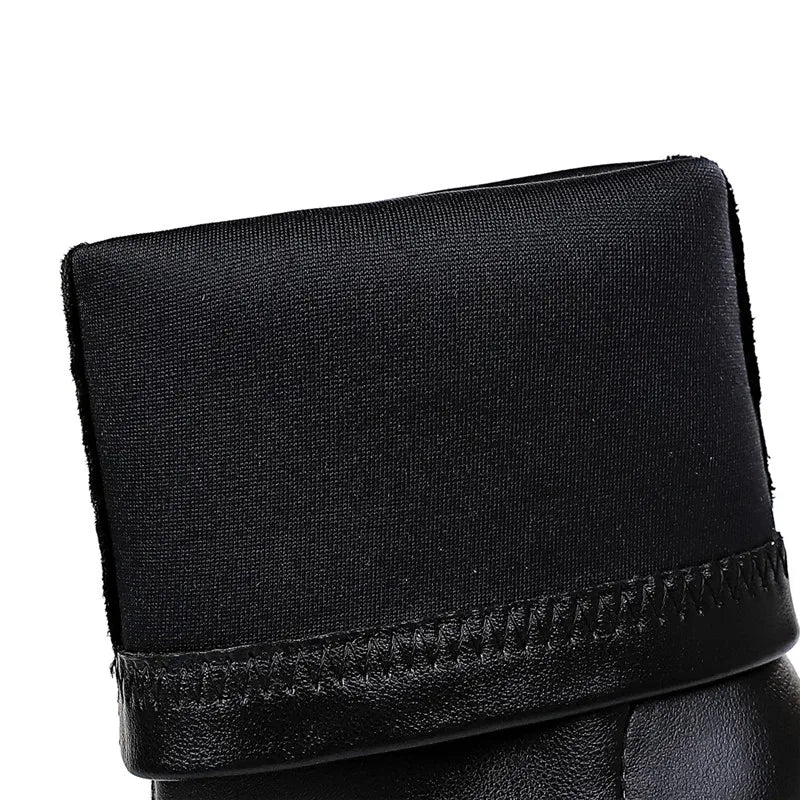 Eilyken Fashion Winter High Quality Soft PU Leather Socks Women Ankle Boots Street Style Pointed Toe Thin Heels Ladies Botines