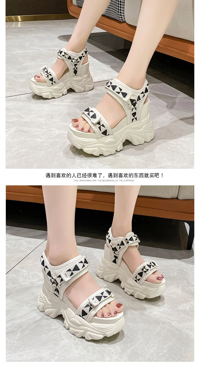 New 2022 Summer Women Platform Sandals Open Toe Wedges High Heels Thick Bottom Beach Shoes Woman Casual Comfort Chunky Sandalias