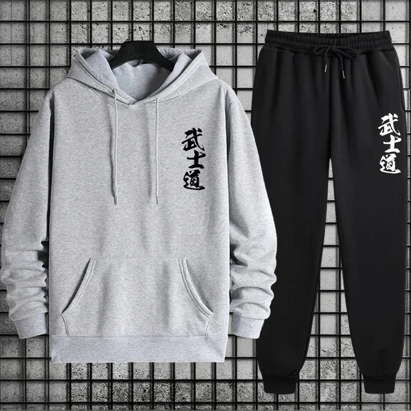 2026 New Arrival Men's Sportswear Hoodie + Pants Urban Casual Sport Jogging Suit Autumn Winter Male Fashion Sweatshirt Tracksuit BAZAARHUBO