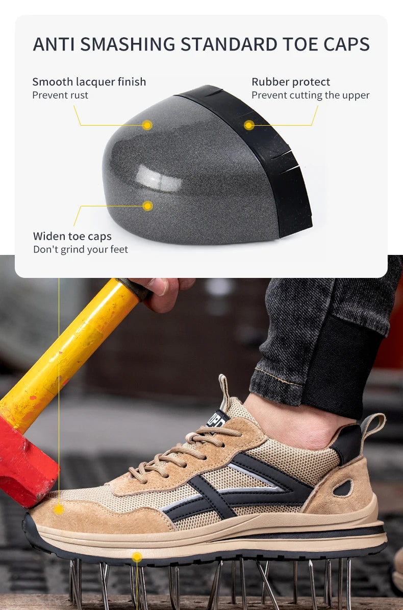 Safety Work Shoes Steel Head Anti-smash Construction Shoes Indestructible Non-slip Sneakers Breathable Footwear