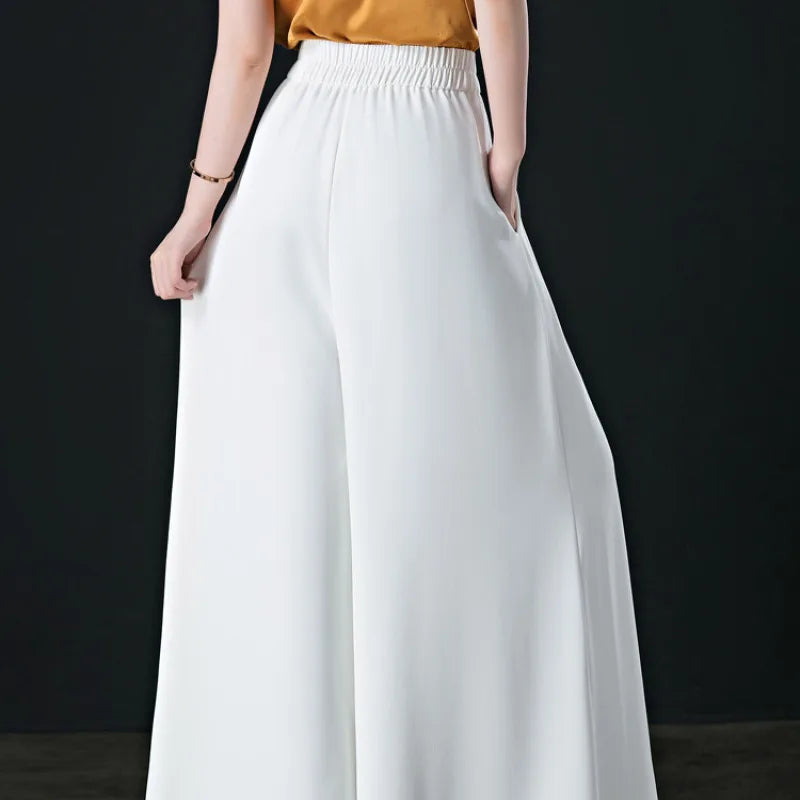 Women's Nine Loose Skirt Pants Draped Wide Leg Pants Spring Cool High Waist Slim Fashion Big Leg Pants Street Lounge Trousers