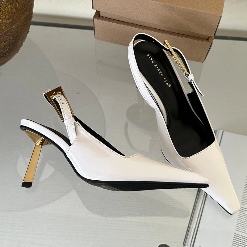 Women Shoes Pumps Sandals Spring Fashion Pointed Toe Slingbacks Female Footwear Summer Ladies Shallow Shoes High Heels