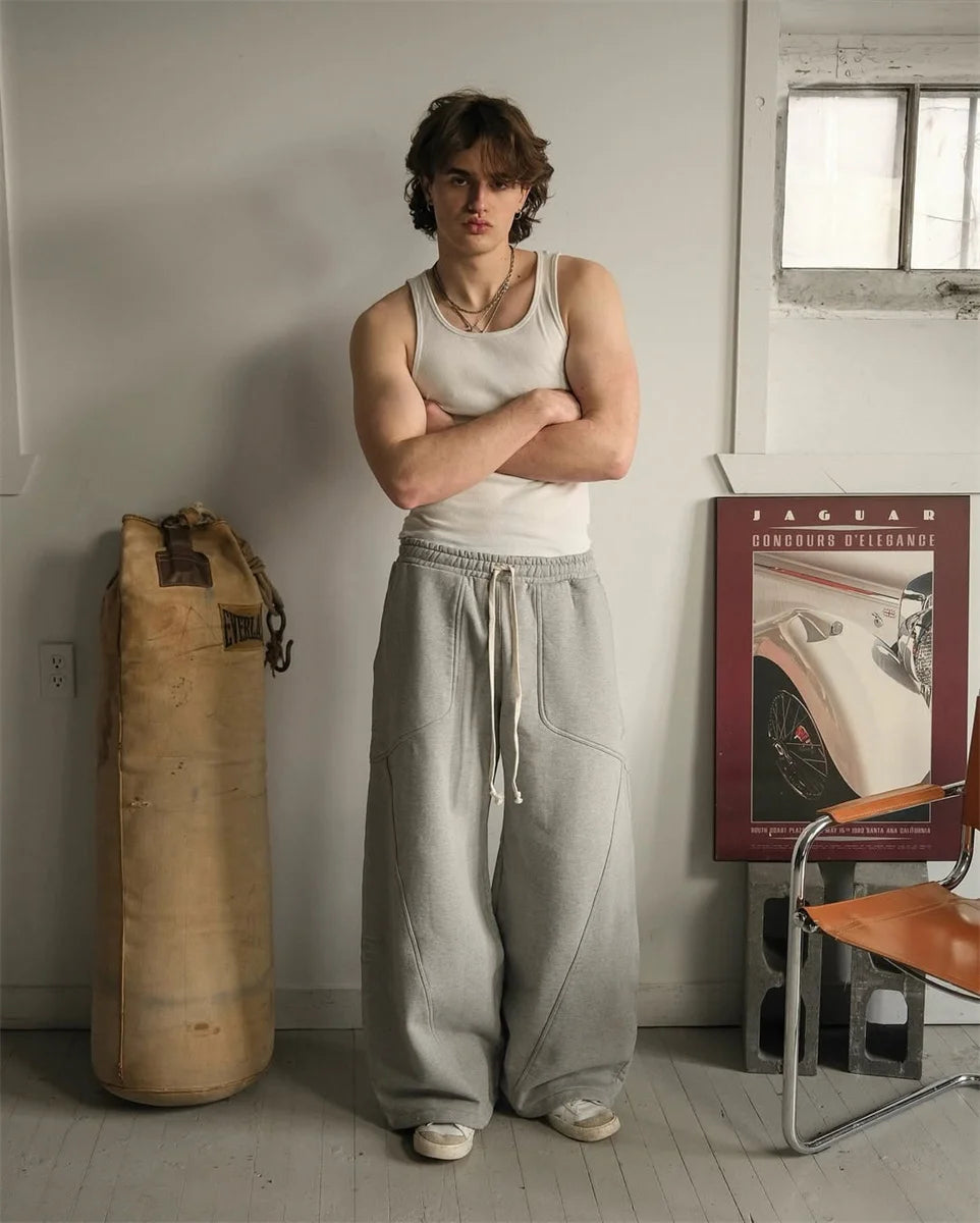2025 Street Hip-hop Goth Harajuku Fashion Versatile Straight Wide-leg Pants Men American Retro Y2K Casual Loose Trousers Women