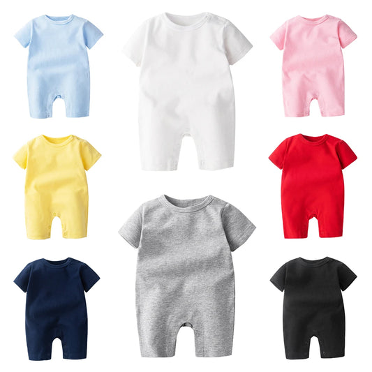 Baby Rompers Newborn Infant Boys 0 to 3 6 9 12 18 Months Cotton Summer Short Sleeve Baby Jumpsuits Girls Clothes Pajamas Onesies