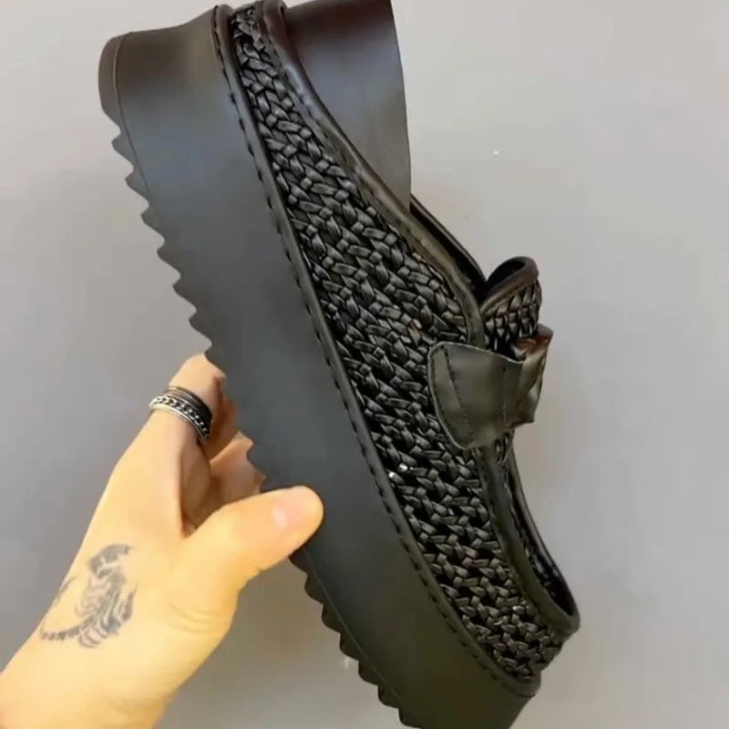 2026 New Thick Soled Height Increasing Trend Breathable Loafers for Casual Wear, Fashionable and Versatile Men's Shoes，39-44