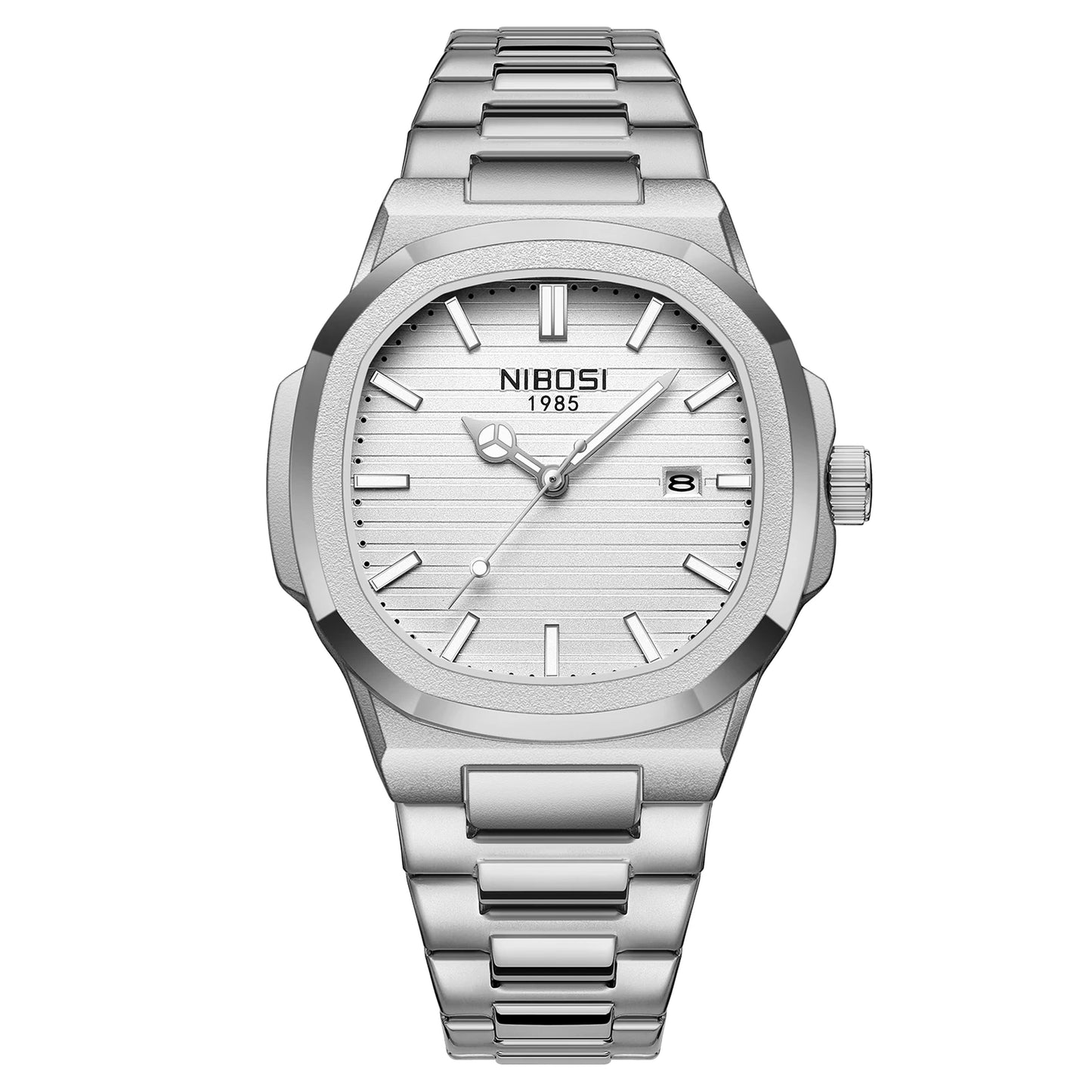 NIBOSI Men Watches Analog Quartz Stainless Steel Military Watches for Men Waterproof Business Classic Design Date Wrist Watch