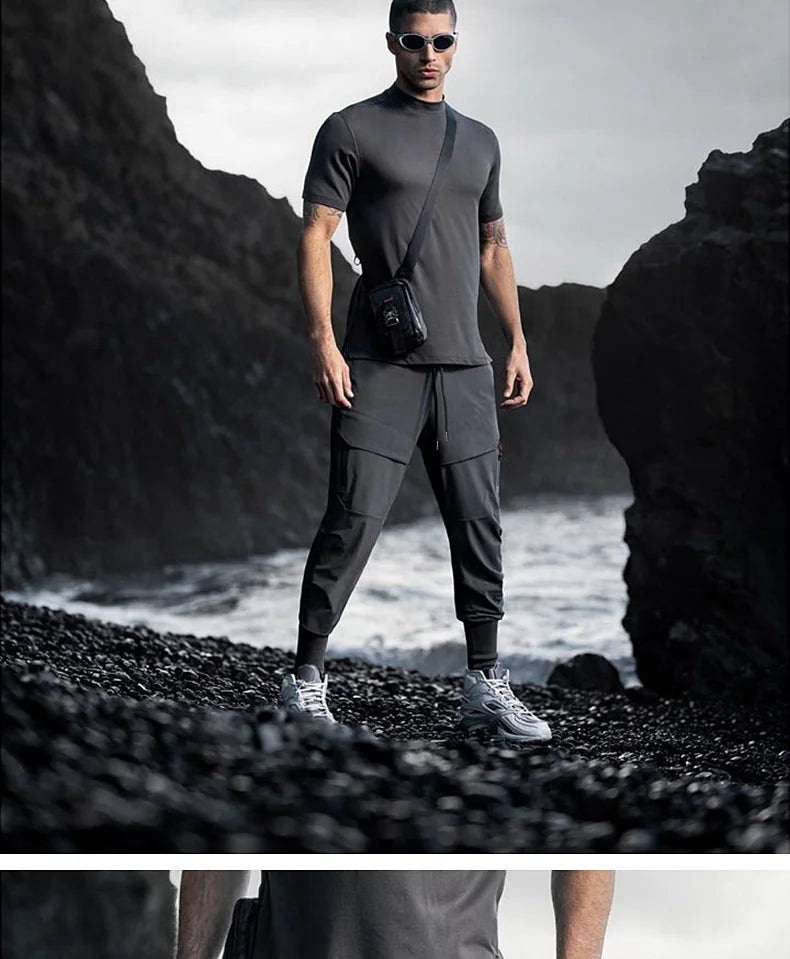 Mens Summer Quick Dry Streetwear Trousers Man Running Joggers Pants Sweatpants Bodybuilding Sports Compression Trackpants
