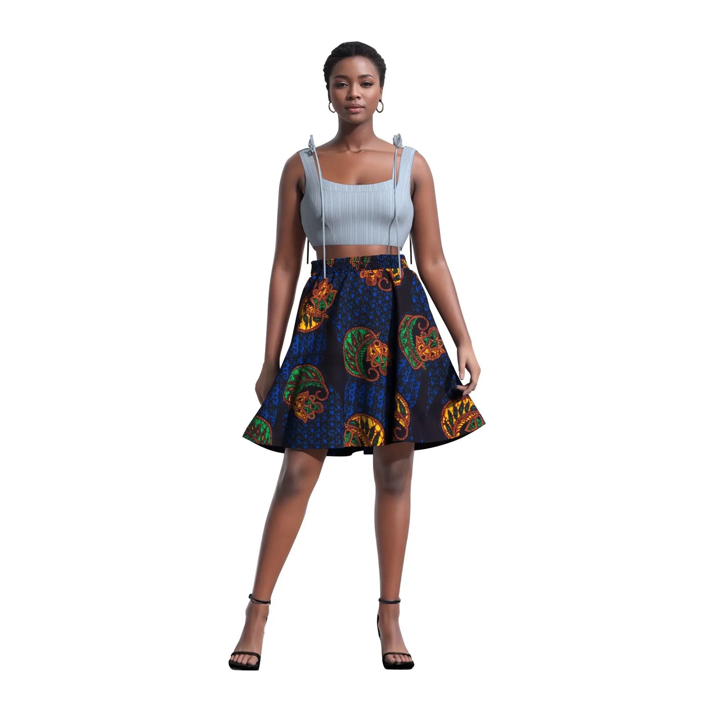 African Women's Skirt Knee Length Stretch High Waist Skirt African Print Ankara Women Lady Traditional Party Clothing WY11051