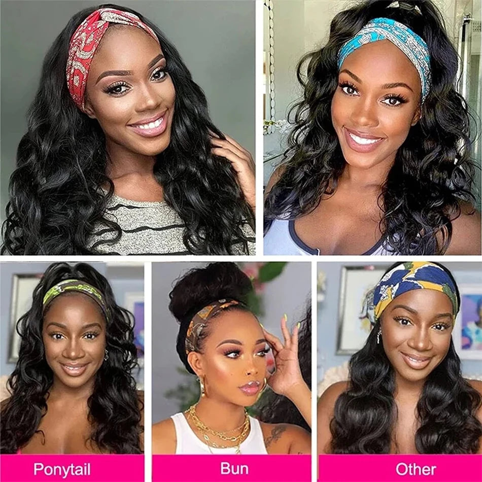 Body wave Headband Wig Human Hair Wigs For Women Brazilian Body Wave Glueless Wigs Virgin Human Hair Wig Machine Made Wig 250%