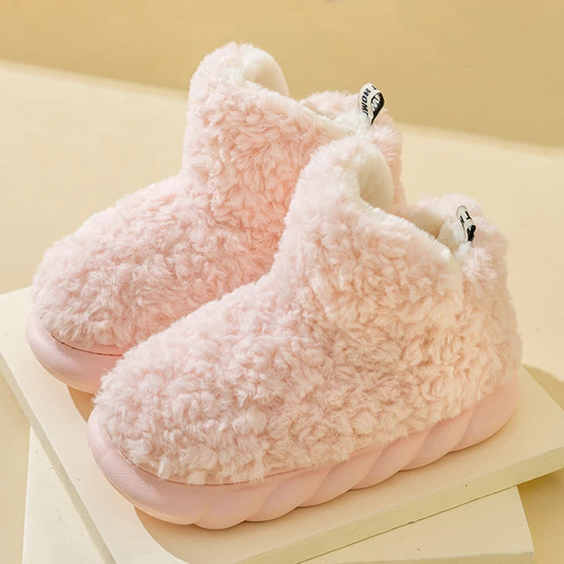 Comwarm Fur Slippers For Women Winter 2023 New Warm Cozy Furry Boots For Home Indoor Cute Soft Sole Plush Slides For Cotton Shoe