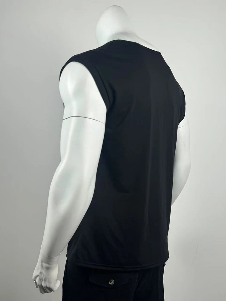 New Summer Men's Skinny Gym Tank Tops Leisure Popular Sleeveless Sportwear Fashion Loose Solid Color Bodybuilding Vest S-2XL