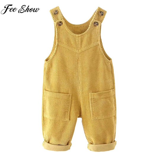 Kids Fashion Casual Rompers Corduroy Suspender Pants Sleeveless Overalls Daily School Home Birthday Party Photography Costume