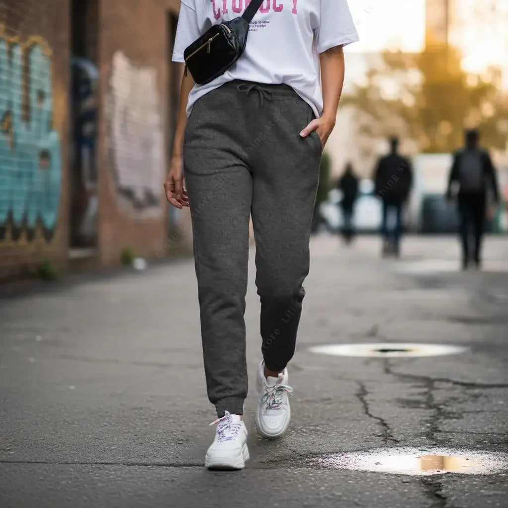 Blank Pants Women Joggers Jogging Pants Fleece Trousers Casual Fashion Spring Autumn Sweatpants Woman Clothing Essential Basics