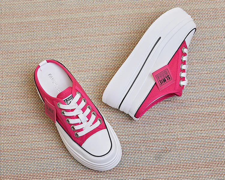 Fujin flip flops women 7.5cm Platform Slippers Denim Chunky Sneaker Casual Comfy Breathable Summer Shoes Women's slippers