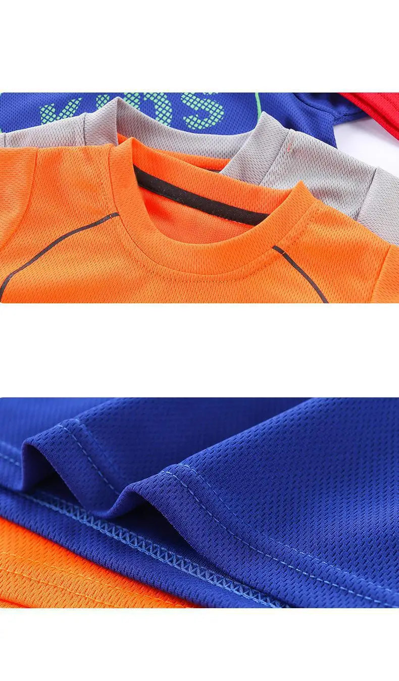 Sports Casual Clothing Suits For Boys Children Summer Solid Color Tops Shorts Two Piece Set Kids New Fashion Loose Tracksuits