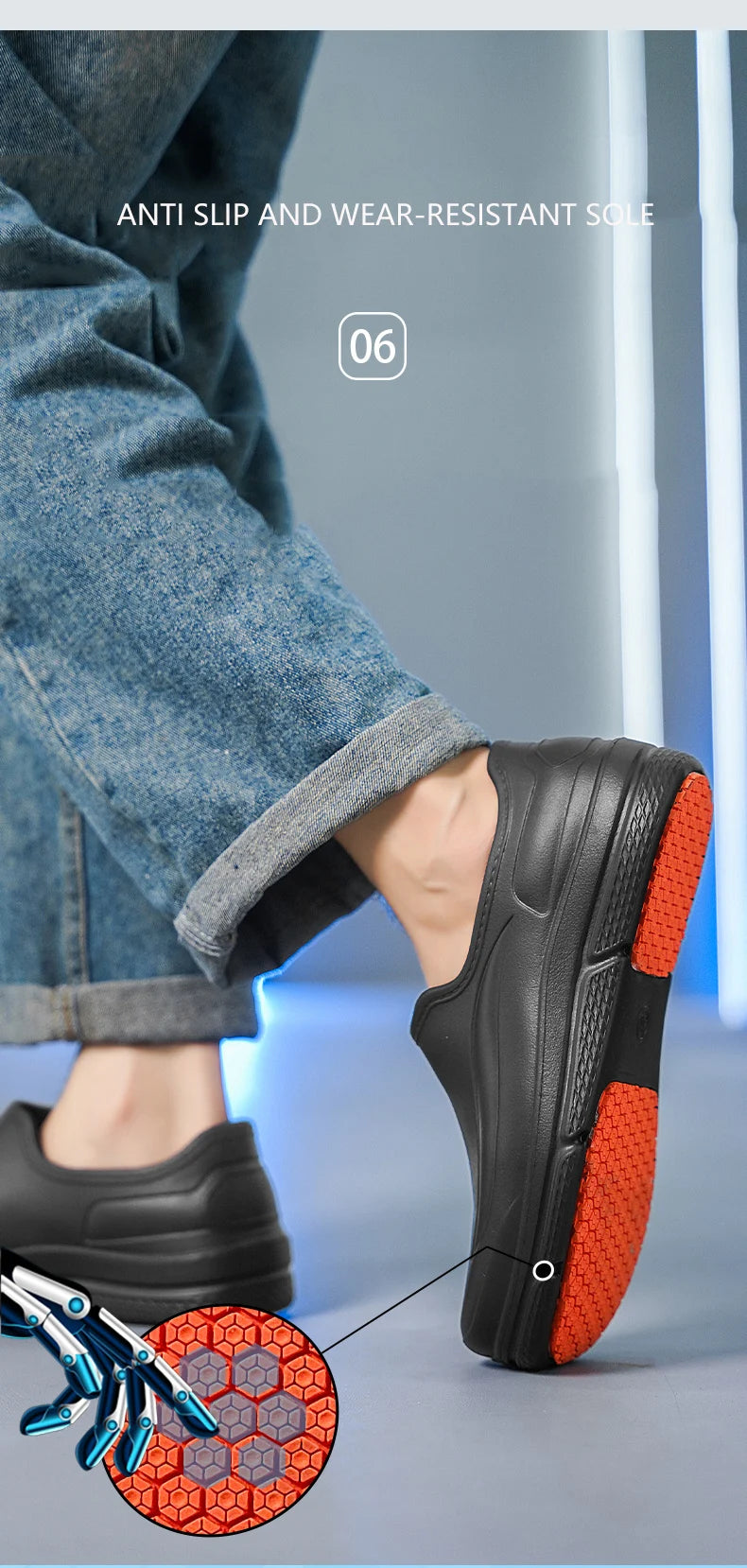 Summer Chef Shoes Anti Slip and Oil Proof Work Shoes Casual Lazy Slippers Soft Comfortable Beach Slippers Sandals Garden Shoes