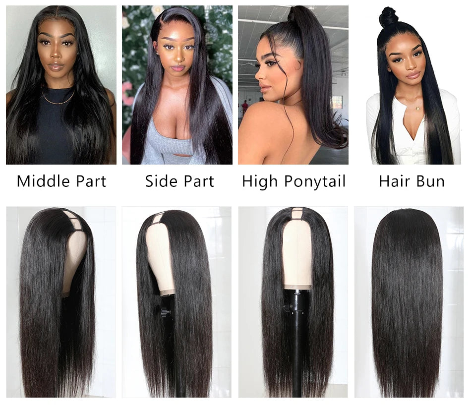 Straight Wigs Cheap U Part Wig Brazilian Human Hair Wigs For Women Virgin Hair Hot Sale Middle U Shape Wig 200 Density Wholesale