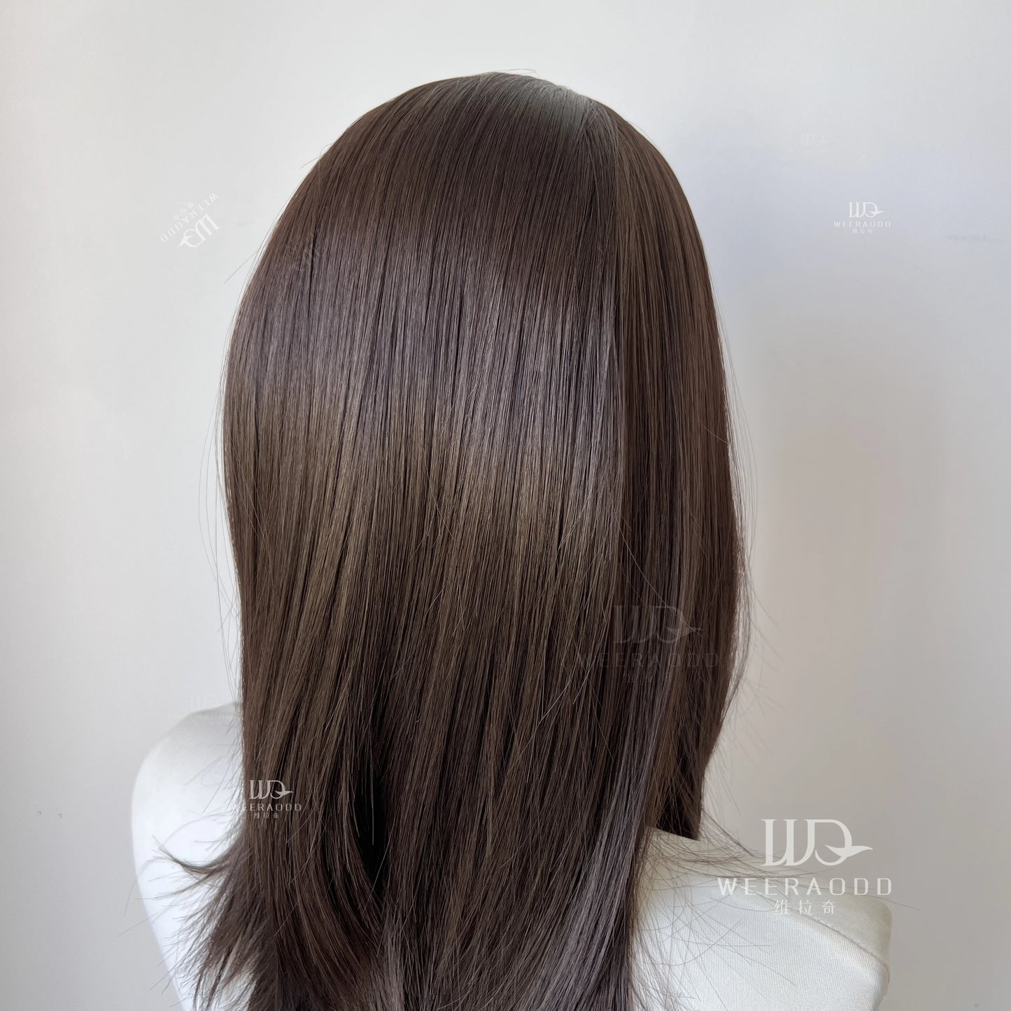 Dark Brown Shoulder Length Synthetic Lace Front Wigs for Women 13x4 Glueless Middle Part Synthetic Wigs 150% Density Natural