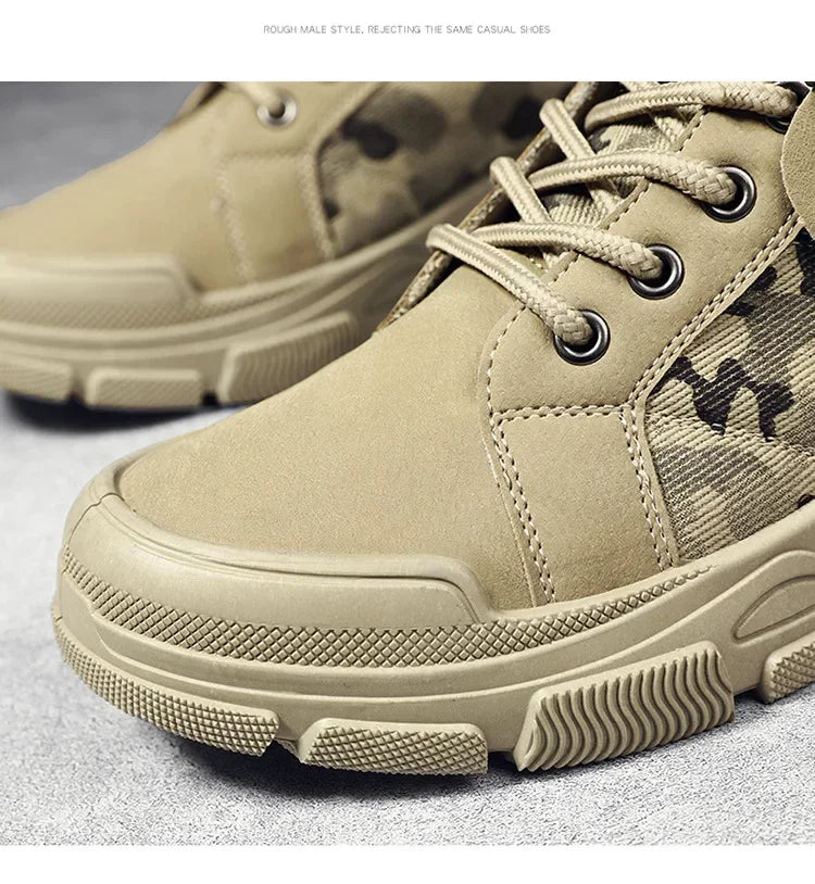 2024 New Men Military Tactical Men's Boots Special Force PU Leather Waterproof Desert Combat Ankle Boot Army Work Men Shoes EVA